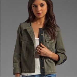 Free People Lou Distressed Army Jacket